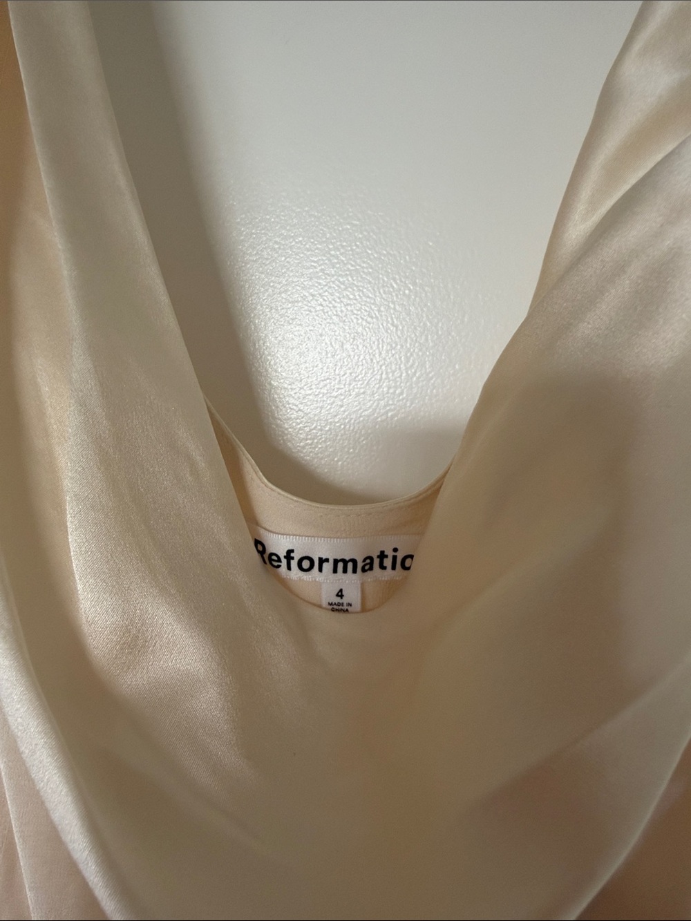 Reformation Anabelle Silk Dress in Fior Di Latte - Picture 6 of 7
